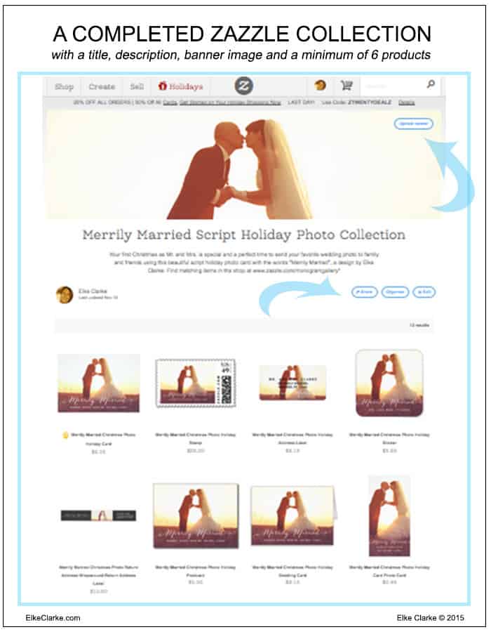 A Completed Zazzle Collection Example Jen and Elke Clarke