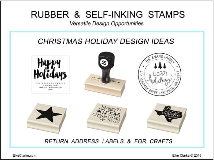 Examples of Versatile Design Options for Christmas to add to Self-Inking and Rubber Stamps a new product on Zazzle