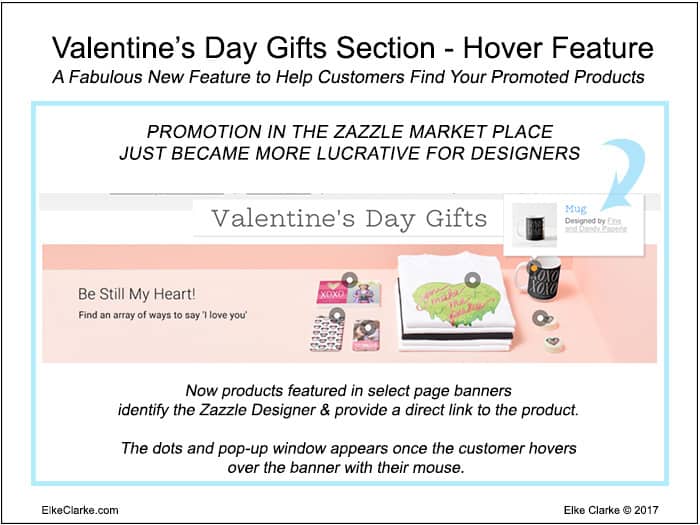 Valentine's Day Products Linked via New Zazzle Hover Feature