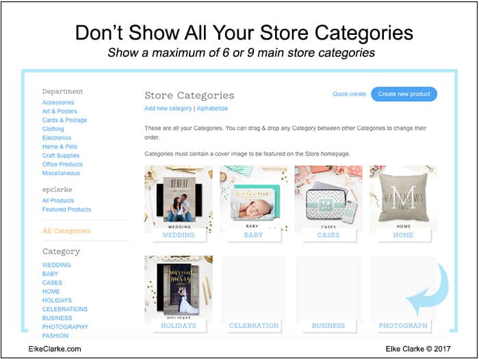 Optimize Zazzle Store Categories by Showing Only a Maximum of 6 to 9