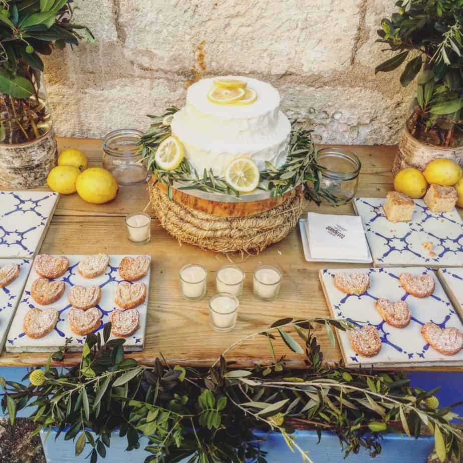 Lemon Wedding Cake and Cookies
