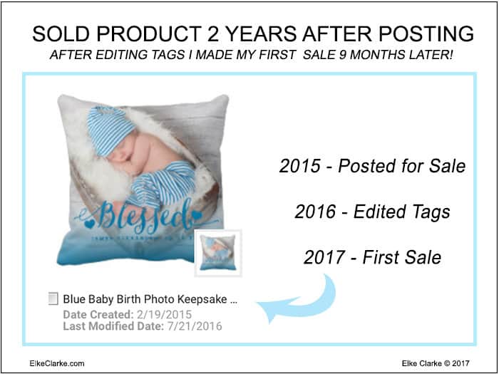 Sold Zazzle Product 2 Years After Posting For Sale and 9 Months After Editing Tags