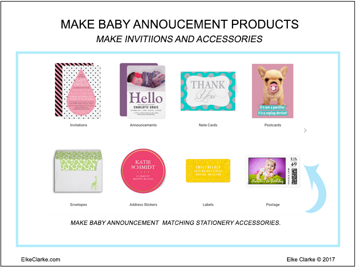 Make Baby Announcement Matching Stationery Accessories