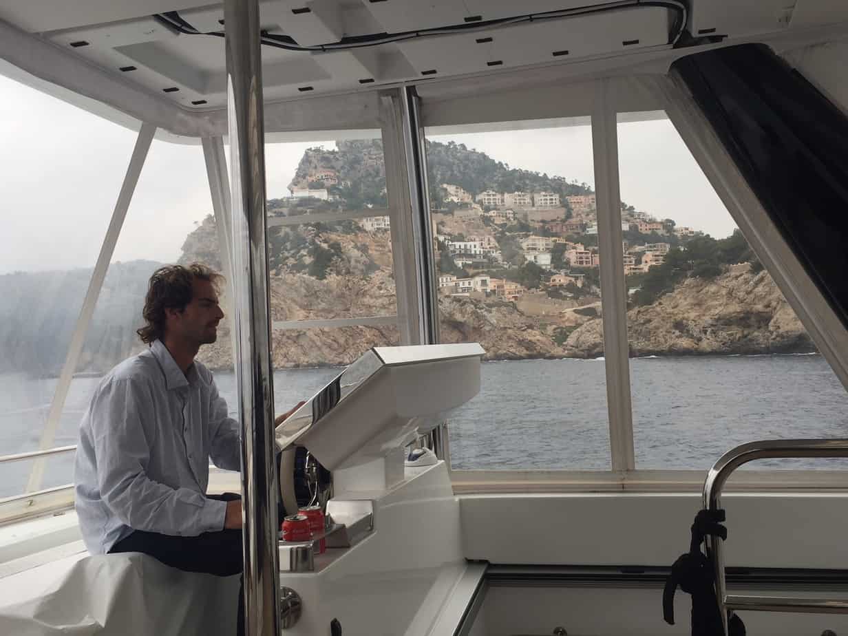 Captaining the yacht from Barcelona to Mallorca