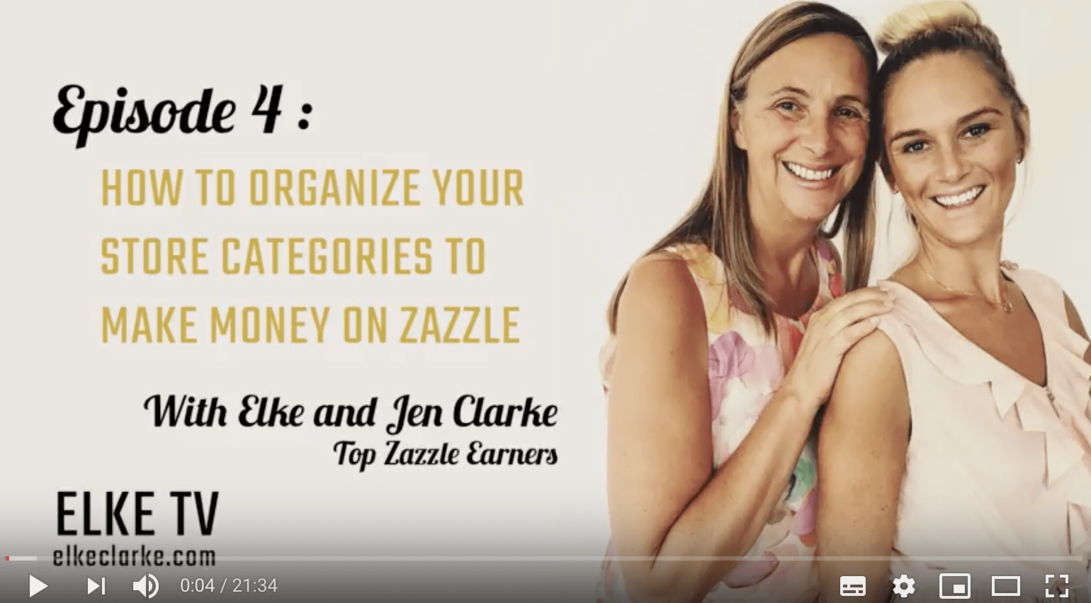 YouTube Video on Zazzle Store Categories by Elke Clarke and Jen Clarke