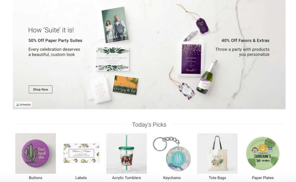 Zazzle features the trending and popular products on their homepage