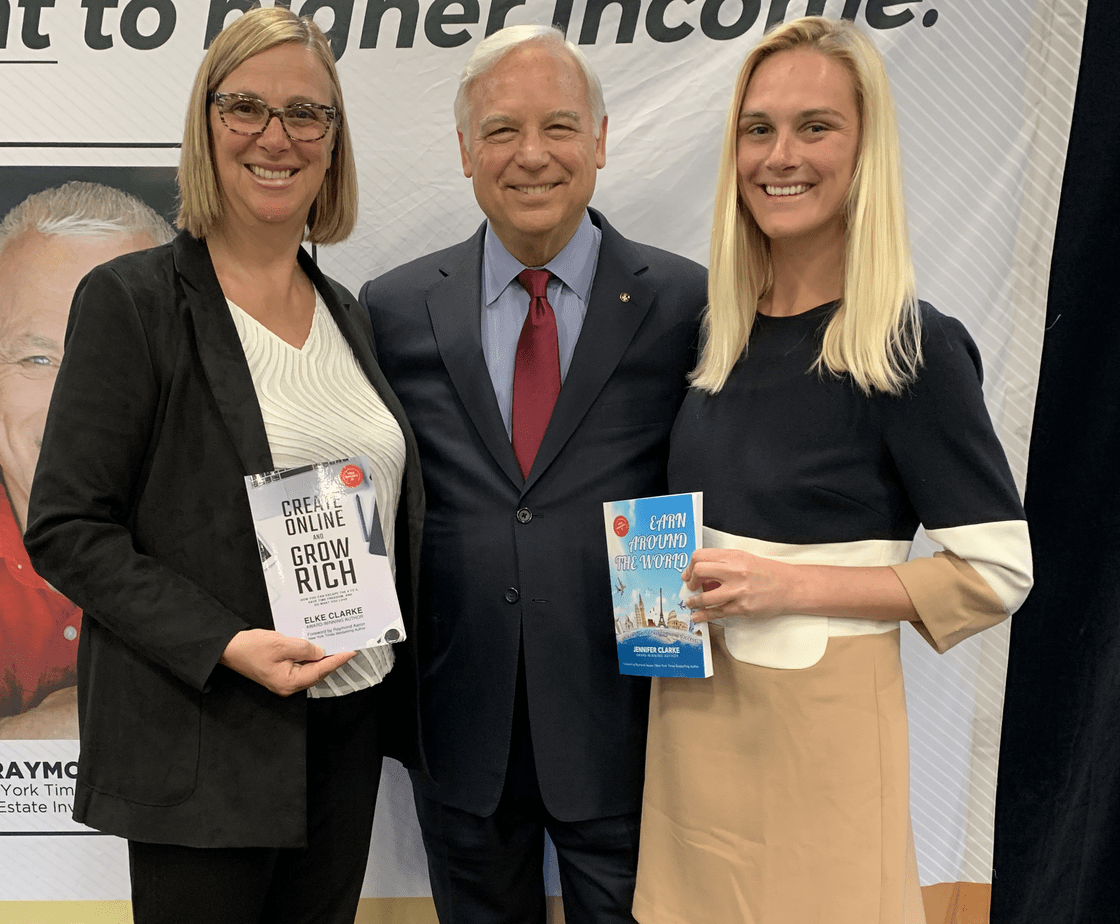 Elke and Jen presented their books to Jack Canfield and gave him a copy of their books