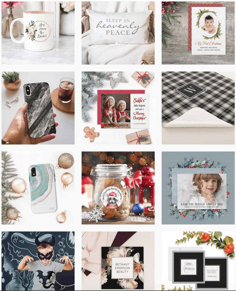 TheDancingPelican Instagram profile is a beautiful collection of cohesive photos creating a professional looking portfolio for Susan's Zazzle products. 