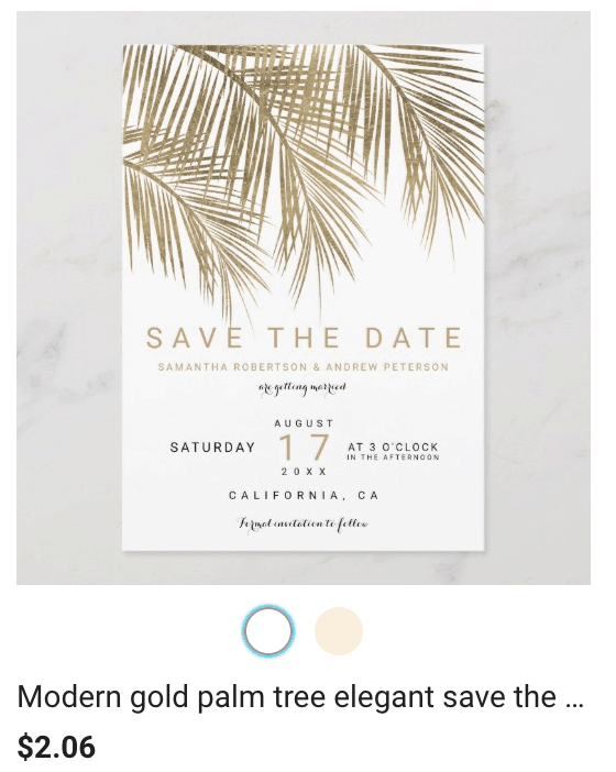 sell more on Zazzle: This save the date has two different design themes based on the different background colors