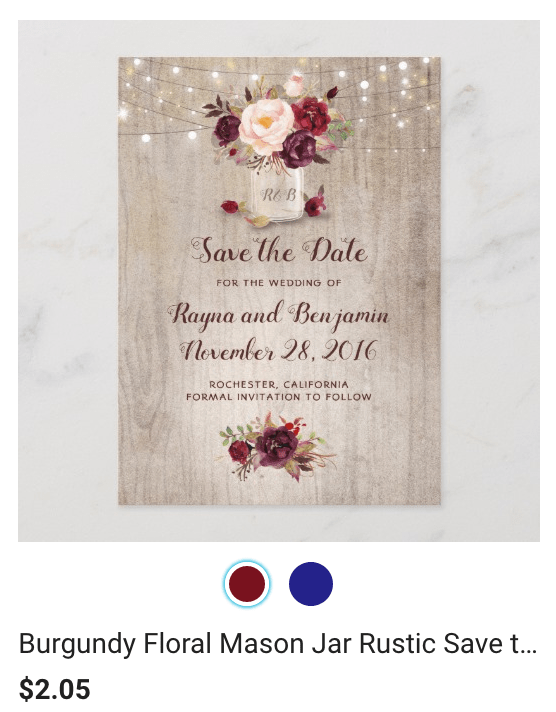 This save the date has two design themes based on different colored graphics
