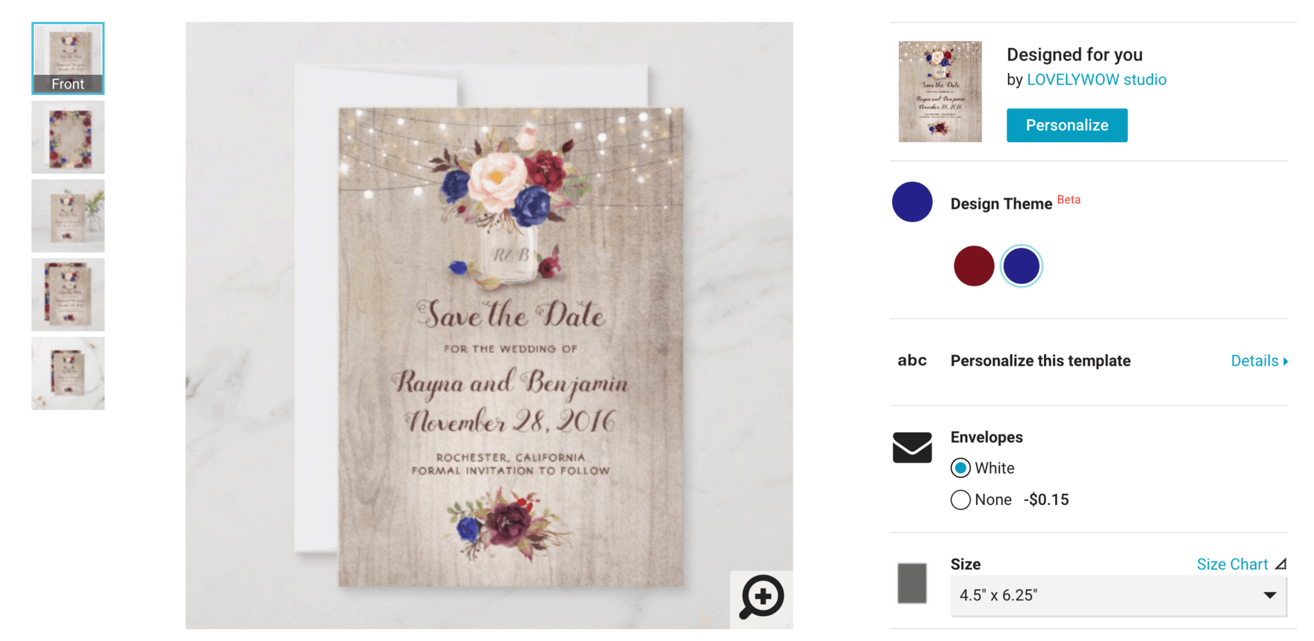 This design theme option shows the burgundy colored graphic version of this save the date This design theme option shows the navy colored graphic version of this save the date