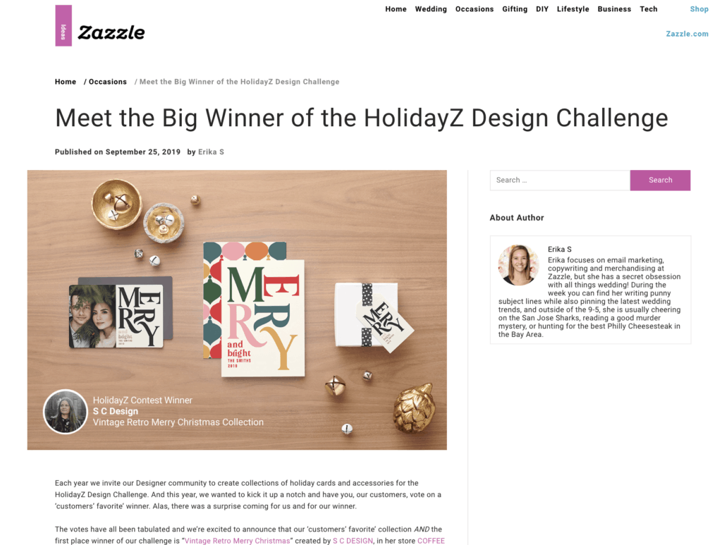 2019 Zazzle Holidayz Design Contest Winner Stacy Cooke