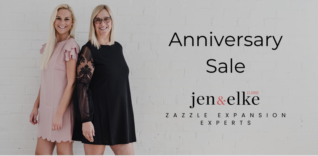Anniversary Sale Jen and Elke Clarke Zazzle Ecxpansion Experts